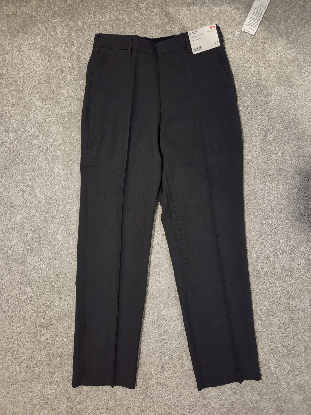 UNIQLO U REGULAR FIT TAPERED PANTS DARK GREY